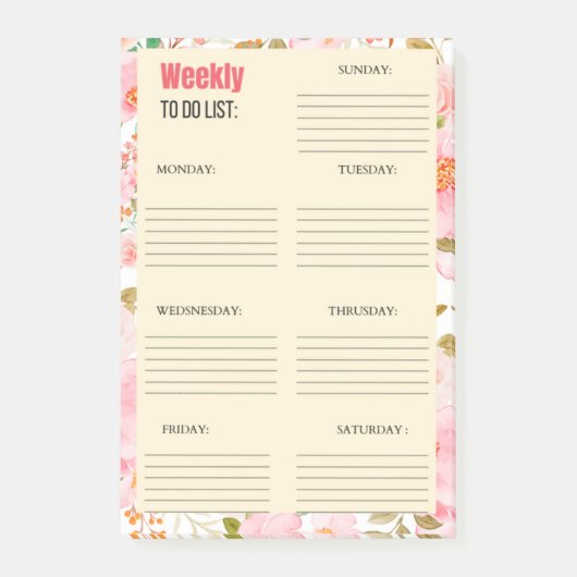 WEEK OM LIJST TE DOEN: POST-IT® NOTES (Voorkant)