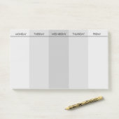 week tot uitvoering na het eerste artikel post-it® notes (Op bureau)