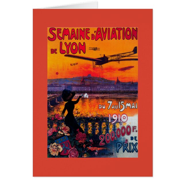 Week van Aviation De Lyon Vintage Poster (Voorkant)