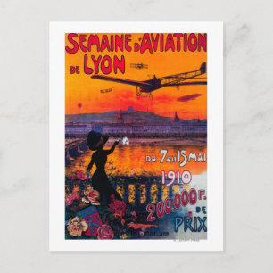 Week van Aviation De Lyon Vintage Poster Briefkaart