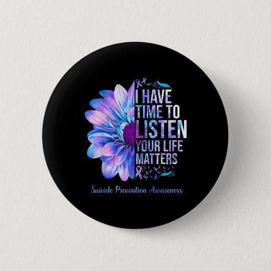 Week van bewustwording van zelfmoordpreventie Ik h Ronde Button 5,7 Cm (Voorkant)
