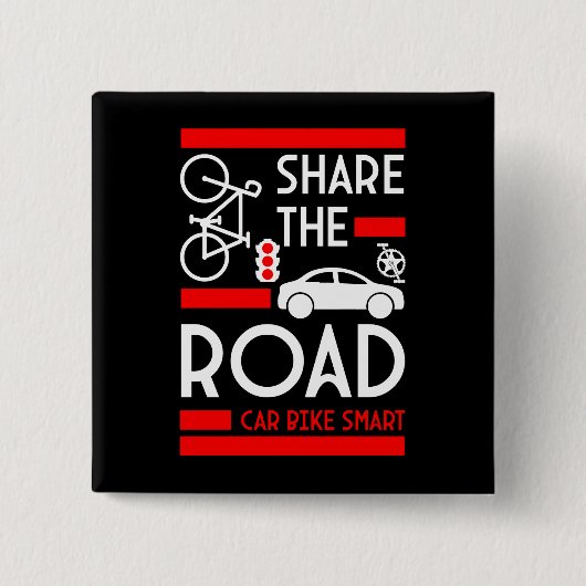 Week van de fietsveiligheid vierkante button 5,1 cm (Voorkant)