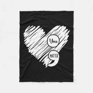 Week van de Geestelijke Gezondheid Semicolon Suici Fleece Deken