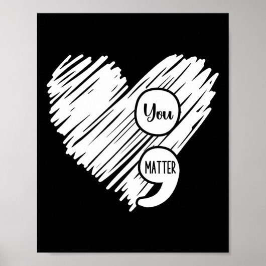 Week van de Geestelijke Gezondheid Semicolon Suici Poster (Voorkant)