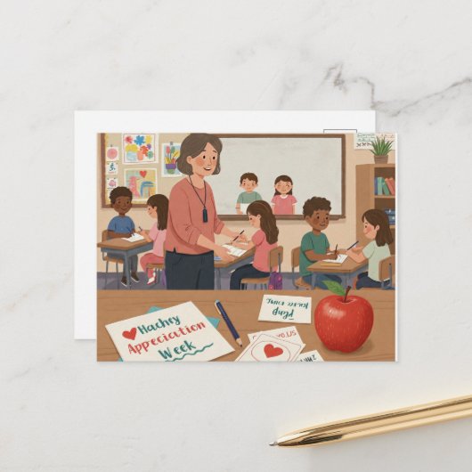 Week van de waardering voor leraren briefkaart (Voorkant / Achterkant in situ)