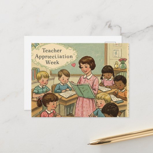 Week van de waardering voor leraren briefkaart (Voorkant / Achterkant in situ)