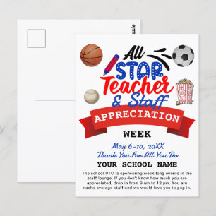Week van de Waardering voor Leraren PTO All Star R Briefkaart
