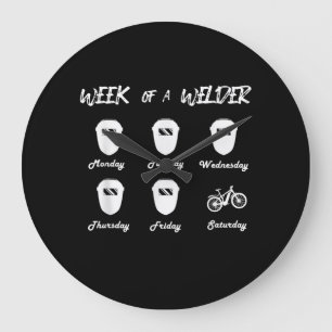 Week van een fiets- en fietswielkast grote klok