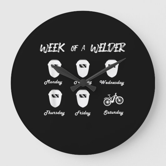 Week van een fiets- en fietswielkast grote klok (Voorkant)