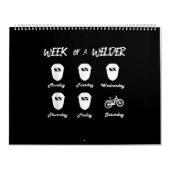 Week van een fiets- en fietswielkast kalender (Hoes)