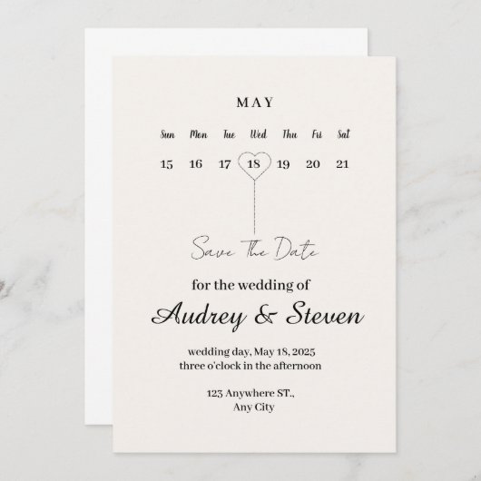 Week van Liefde bruiloft uitnodiging (Voorkant / Achterkant)