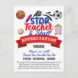 Week van waardering voor leraren PTO All Star Reis Briefkaart