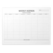 Weekagenda Opmerking Pad Notitieblok (Voorkant)