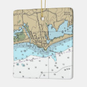 Weekapaug RI Grafiek Keramisch Ornament (Links)