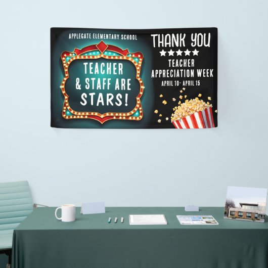 Weekbanner filmthema lerarenwaardering spandoek (Beurs)