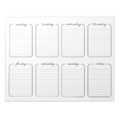 Weekblad Eenvoudige witte bewerkbare tekst Notitieblok (Voorkant)