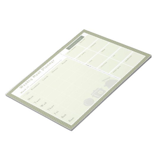 Weekblad Meal Planner Green Diamond Notitieblok (Schuin)