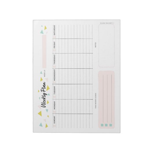 Weekblad - Moderne driehoeken Notitieblok (Linkerzijde)