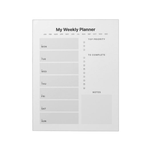 Weekblad Notitieblok (Linkerzijde)