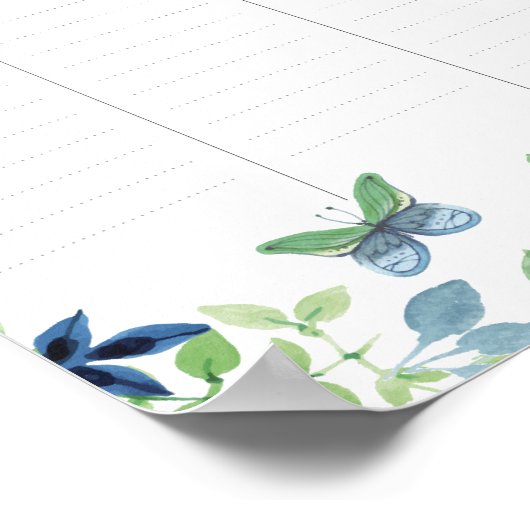 Weekblad om een groene waterverf florale lijst te  poster (Hoek)