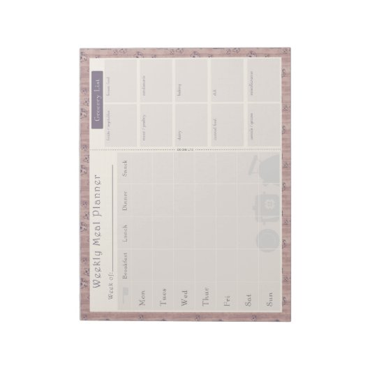 Weekblad Planner Mauve Kitty Cat Notitieblok (Linkerzijde)