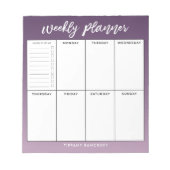 Weekblad Planner Modern Script Paars Ombre Notitieblok (Voorkant)