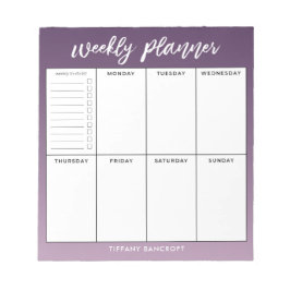 Weekblad Planner Modern Script Paars Ombre Notitieblok