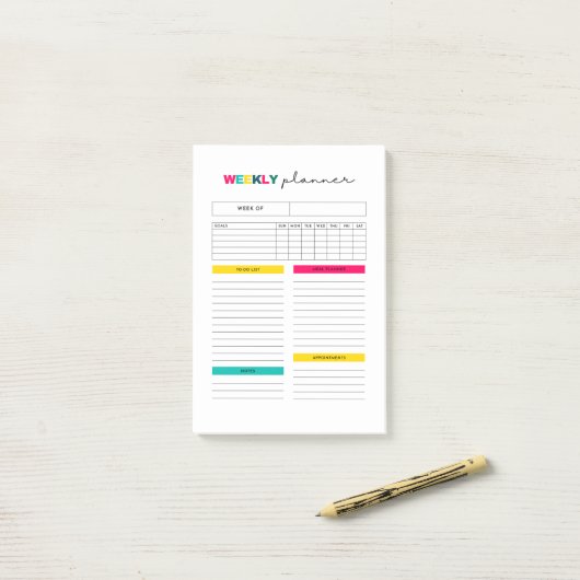 Weekblad Planner Post-it® Notes (Op bureau)