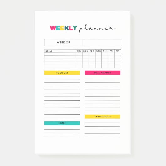 Weekblad Planner Post-it® Notes (Voorkant)