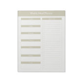 Weekblad Planner - Taupe Notitieblok (Linkerzijde)