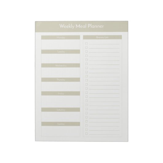 Weekblad Planner - Taupe Notitieblok (Linkerzijde)