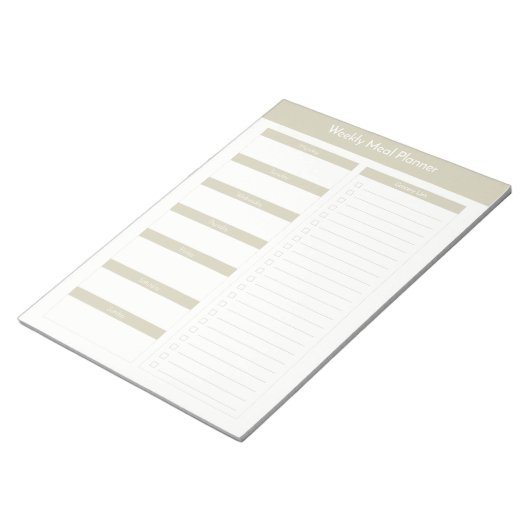 Weekblad Planner - Taupe Notitieblok (Schuin)