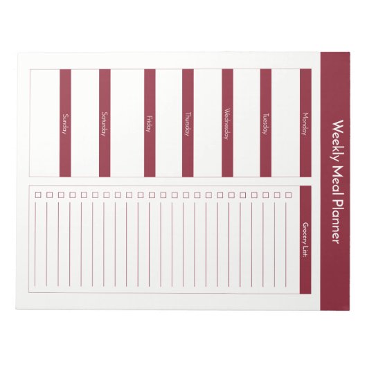 Weekblad — Planner — Wijn Notitieblok (Voorkant)