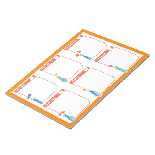 Weekblad Rose Bouquet Sinaasappel Notitieblok (Schuin)