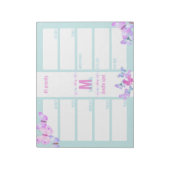 Weekblad voor dagelijks gebruik voor roze vlinderm notitieblok (Linkerzijde)