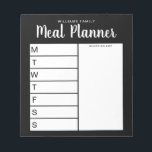 Weekblad voor familie notitieblok<br><div class="desc">Gepersonaliseerde wekelijkse maaltijdplanner van de Familie. Creëer een aangepaste weekplanner voor je keuken. Ruimte om maaltijdplannen te schrijven voor elke dag van de week. Voeg ook boodschappen en nog veel meer toe aan de organisator van de boodschappenlijst. Biedt een modern,  minimalistisch zwart-wit ontwerp en een  kalligrafiekscript.</div>