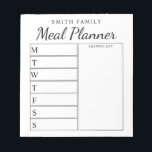 Weekblad voor familie notitieblok<br><div class="desc">Gepersonaliseerde wekelijkse maaltijdplanner van de Familie. Creëer een aangepaste maaltijdplanner voor je keuken. Ruimte om maaltijdplannen te schrijven voor elke dag van de week. Voeg ook boodschappen en nog veel meer toe aan de organisator van de boodschappenlijst. Biedt een modern,  minimalistisch zwart-wit ontwerp en een  kalligrafiekscript.</div>