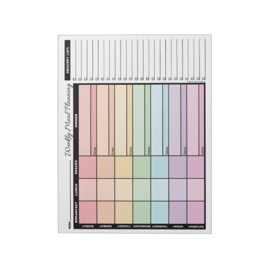 Weekblad voor regenboogstralen met lijst van kerne notitieblok (Linkerzijde)