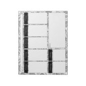 Weekblad voor zwart-witpatroon notitieblok (Linkerzijde)