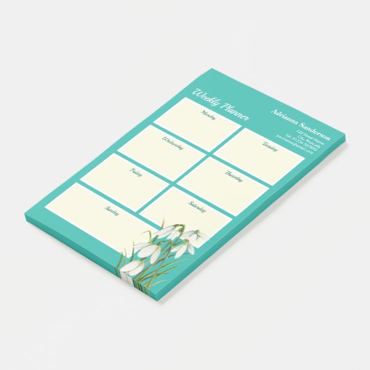 Weekblad Witte sneeuw laat Waterverf vallen Post-it® Notes (Schuin)