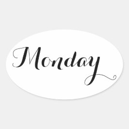 Weekdag Stickers: Maandag Ovale Sticker