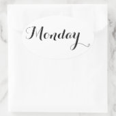 Weekdag Stickers: Maandag Ovale Sticker (Tas)