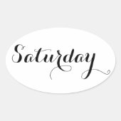 Weekdag Stickers: Zaterdag Ovale Sticker (Voorkant)