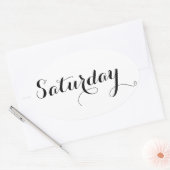 Weekdag Stickers: Zaterdag Ovale Sticker (Envelop)