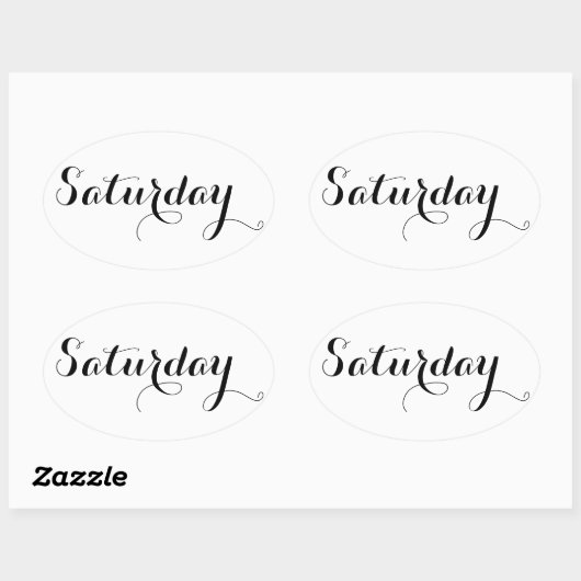 Weekdag Stickers: Zaterdag Ovale Sticker (Vel)