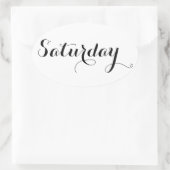 Weekdag Stickers: Zaterdag Ovale Sticker (Tas)