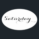 Weekdag Stickers: Zaterdag Ovale Sticker<br><div class="desc">Geniet van deze weekdag Bullet Journal stickers in Esperanto. Pas dit object gerust aan met de opties. Vrede!</div>
