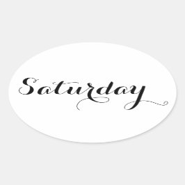 Weekdag Stickers: Zaterdag Ovale Sticker