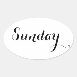 Weekdag Stickers: Zondag Ovale Sticker