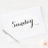 Weekdag Stickers: Zondag Ovale Sticker (Envelop)